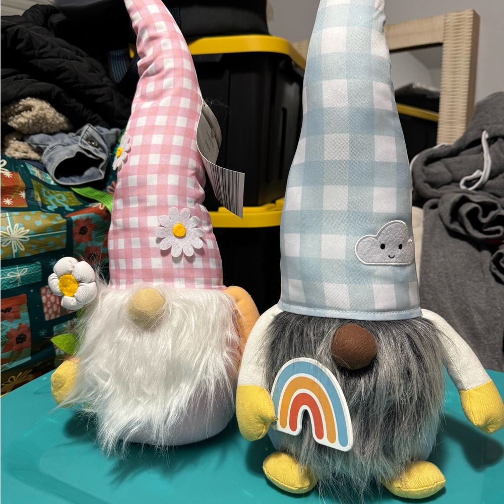 Pink and Blue Gnome Plush 2 pack Set